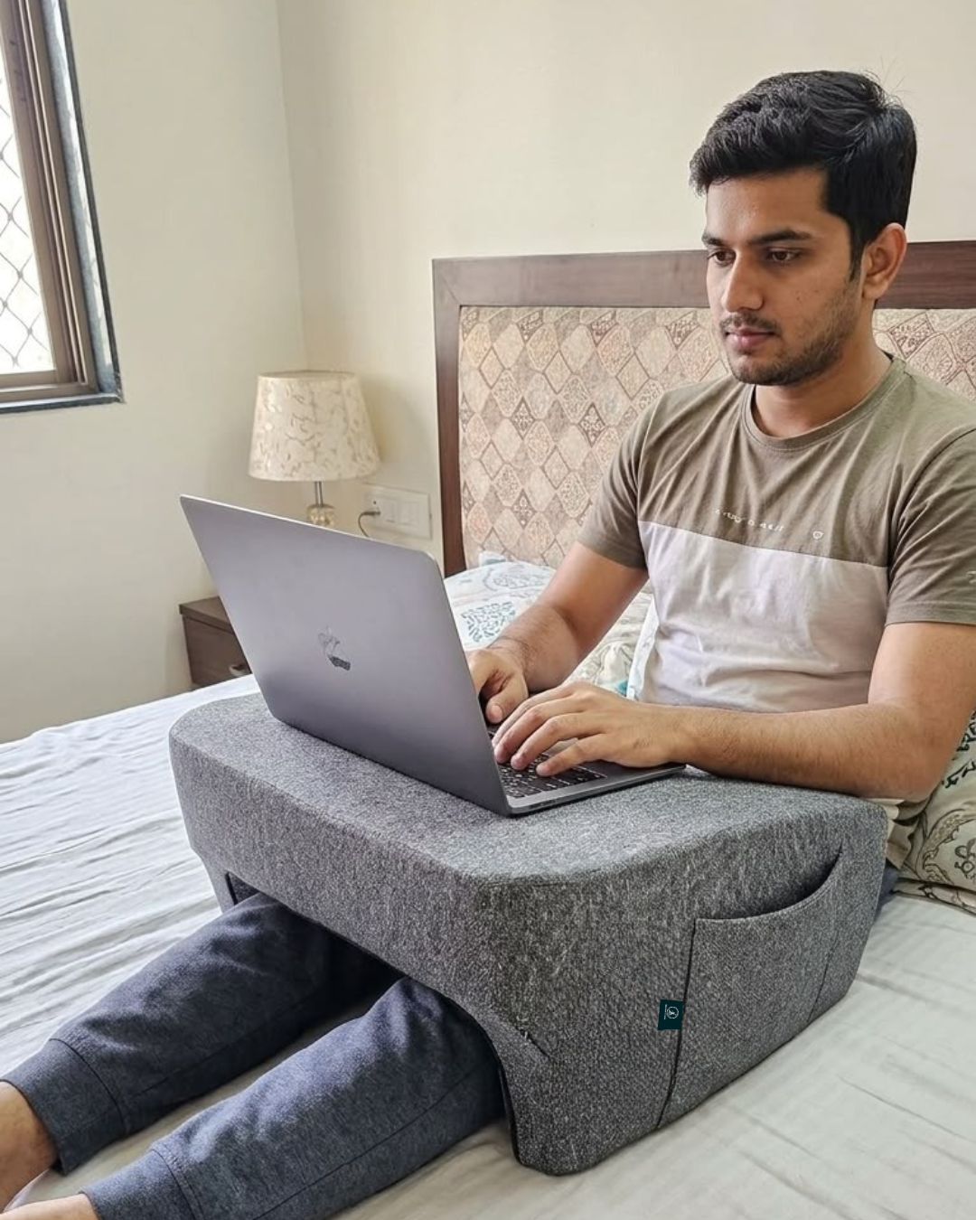 Movin Care Premium Lap Desk Pillow with Cushion | Ergonomic Bed Table for Laptop, Reading, Writing & Kids Study