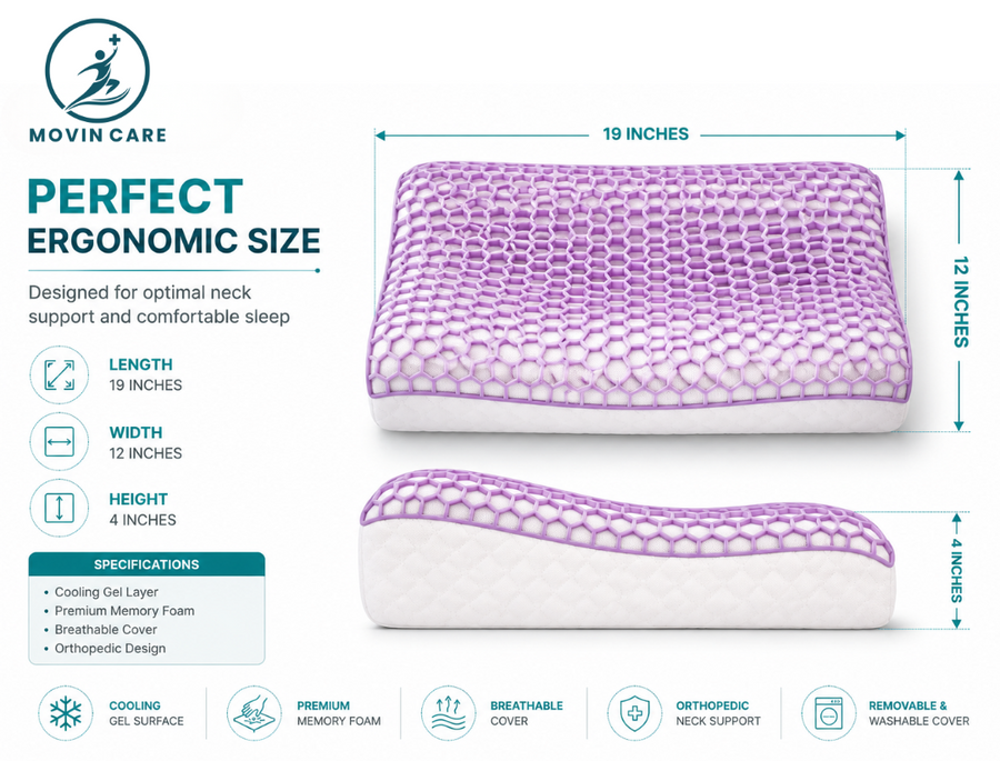 Cooling Gel Cervical Pillow – Ergonomic Neck Support Pillow