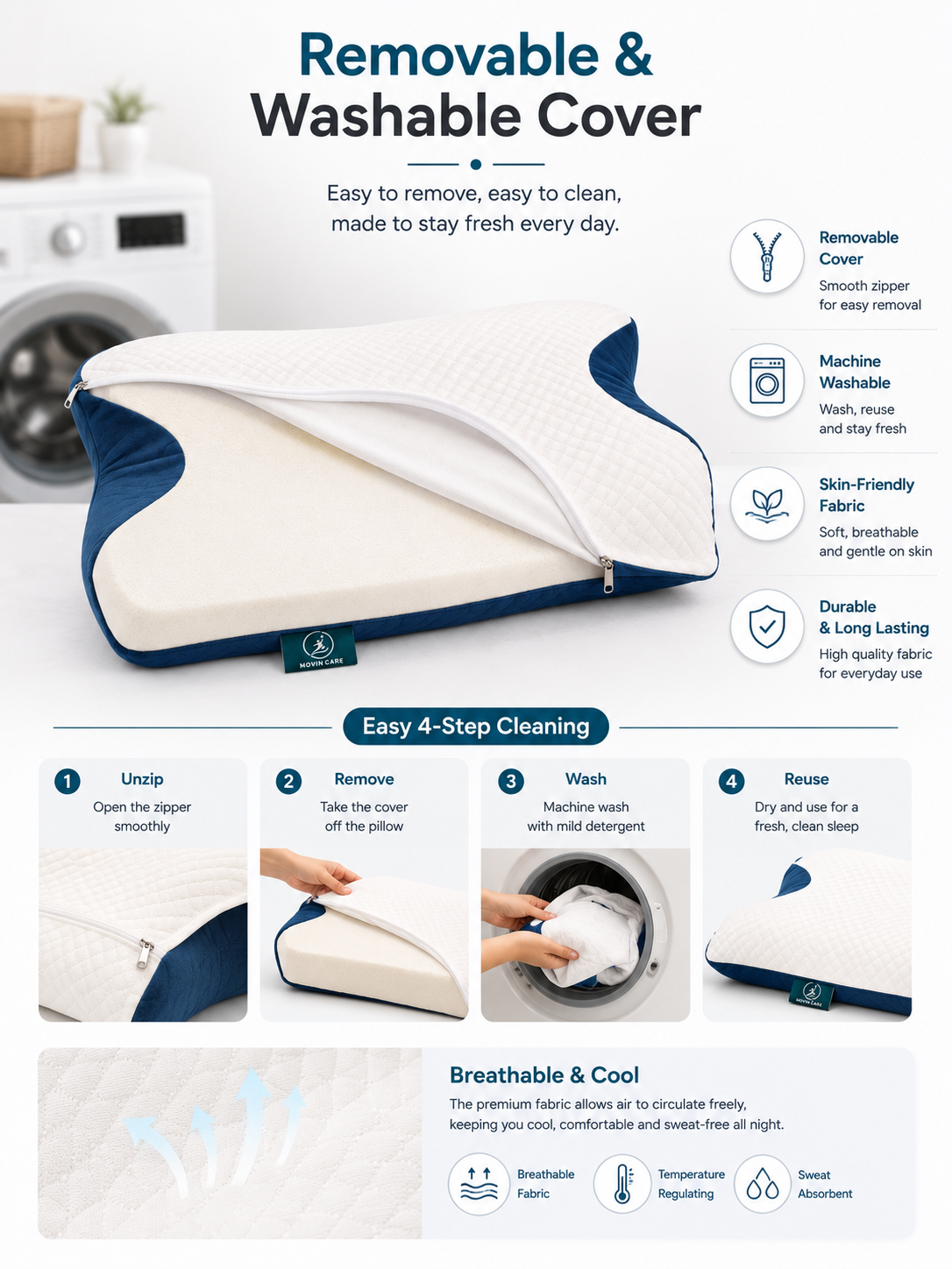 Sleep Apnea Cervical Pillow_Movin Care
