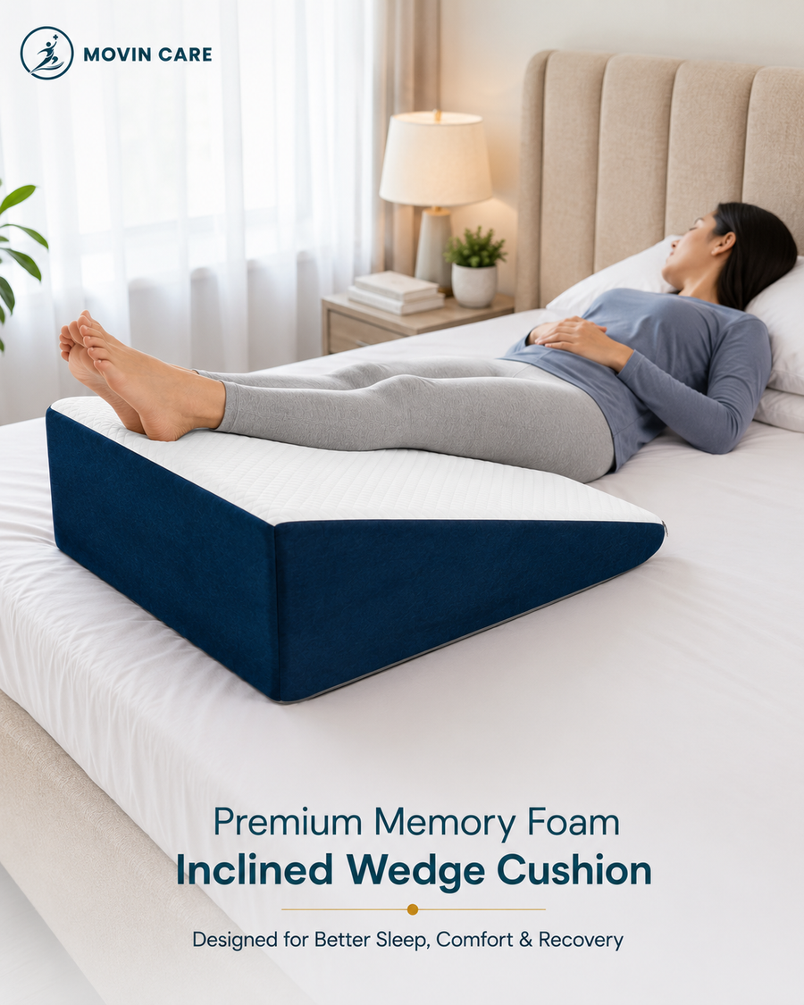 Movin Care Ergonomic Inclined Wedge Cushion for Back and Leg Support